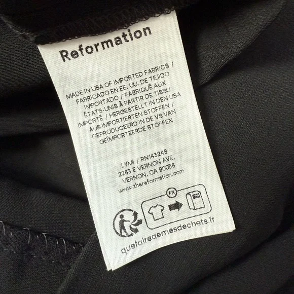 Reformation Carla Low Waist Mini Skirt Black Size 10 - Picture 9 of 10